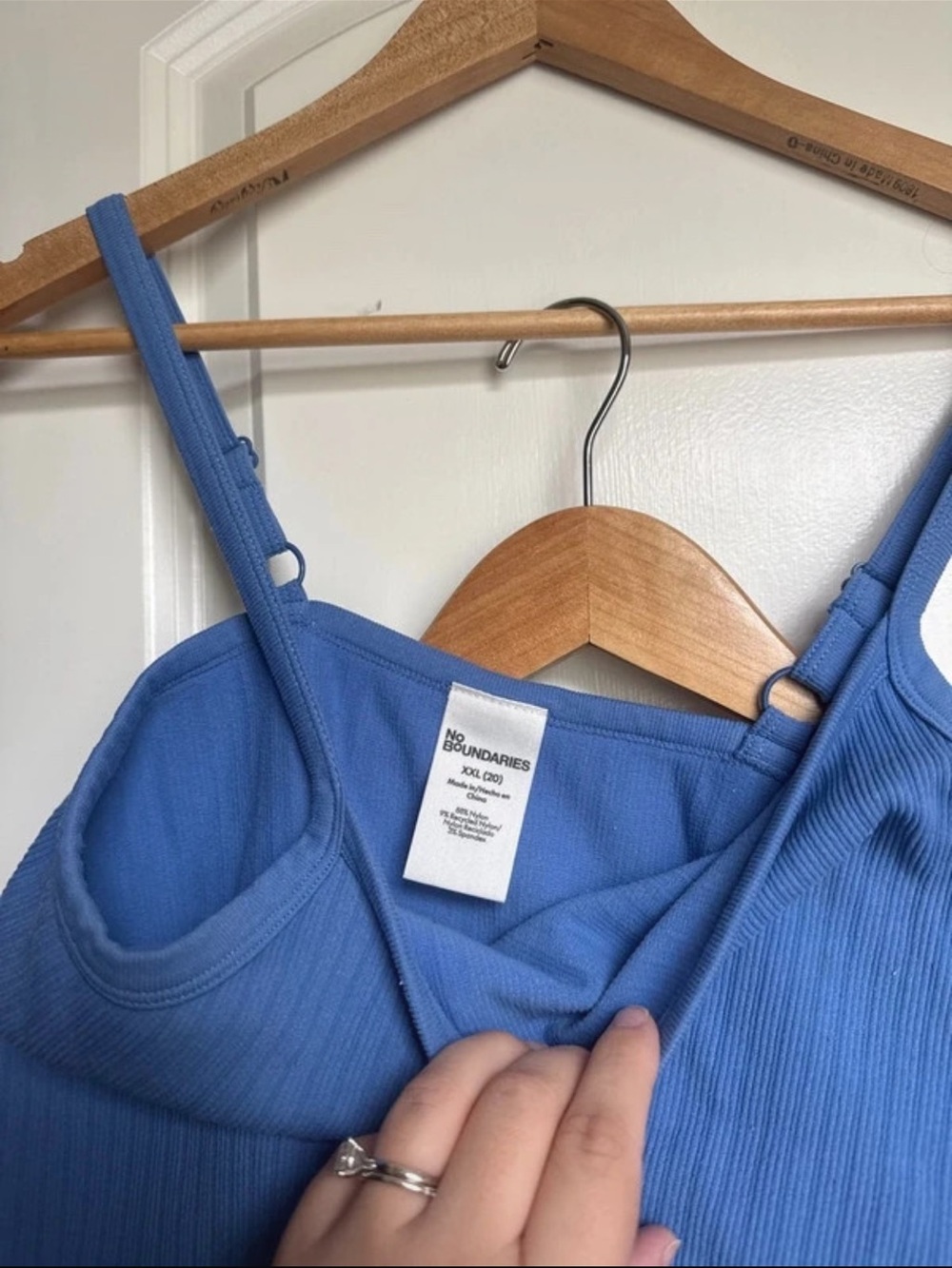 No boundaries Walmart Blue Ribbed Tank & Ruffle Shorts Set - Picture 2 of 4